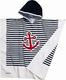 Produkt-Bild: Frottee-Badetuch Maritim von Playshoes, gestreift 330110-S Frottee-Poncho Maritim, Gr&ouml;&szlig;e S - bis 4 Jahre, Gr. one size, Blau (900 original)