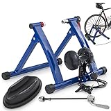 Indoor Road Cycling Bicycle Magnetic Trainer W/ Seven Levels Of Resistance Exercise Stand - Blue