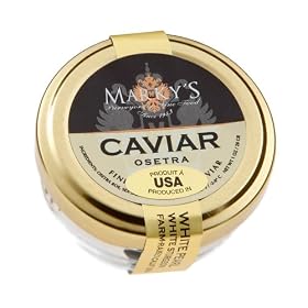 Marky's Farmed California Osetra Caviar, Transmontanus White Sturgeon from USA - 1 oz