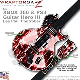 Radioactive Red WraptorSkinz Skin fits XBOX 360 & PS3 Guitar Hero III Les P ....