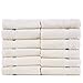 Luxury Hotel & Spa Towel 100% Genuine Turkish Cotton Wash Cloths - Beige - Dobby Border - Set of 12