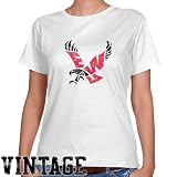 NCAA Eastern Washington Eagles Ladies White Distressed Logo Vintage Classic Fit T-shirt