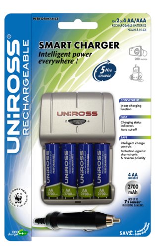 Childrens Toyshop  Electronics : Uniross Smart Charger + 4 x AA 2700mAh Performance Batteries