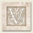 AbsorbaStone Coaster set~ Monogram Initial V ~ 4 Tile Drink Coasters ~ code 591C