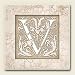 Kitchen & Housewares : AbsorbaStone Coaster set~ Monogram Initial V ~ 4 Tile Drink Coasters ~ code 591C