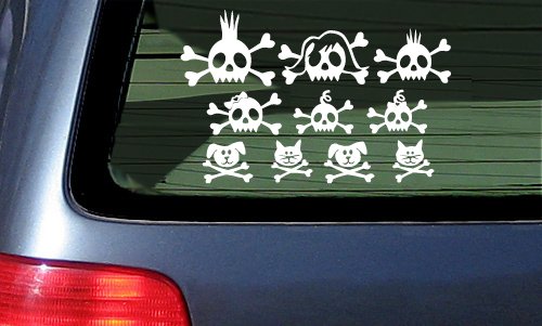 Skull Family Car Decal / Sticker