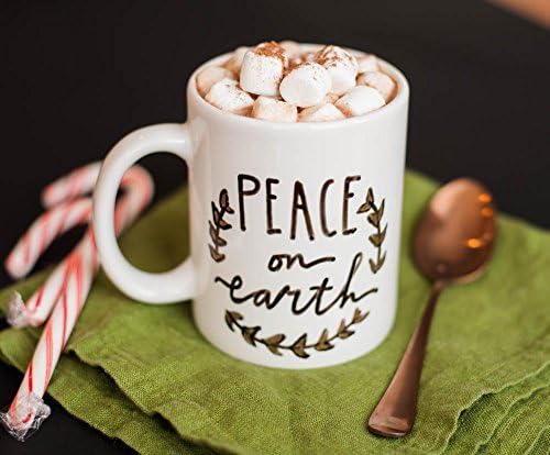 Mug Quote: Peace On Earth. A perfect Christmas or Just Because Gift. On a porcelain, 11 oz. mug, Luke 2 vs. 14