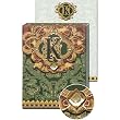 K Monogram Jewel and Gold Foil Embellished Pocket Note Pad