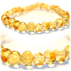 The Art of Cure™ Baltic Amber Baby Teething (Lemon) Bracelet 5.5in-Certified Baltic Amber Baby Teething Bracelet Highest Quality Guaranteed- Anti Flammatory, Drooling & Teething Pain. Easy to Fastens with a Twist-in Screw Clasp Mothers Approved Remedies!