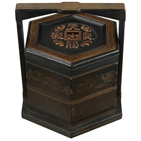 Handmade 11 Black Leather Decorative Storage Jewelry Box With Ancient Chinese Coin Design by AsiaEXP