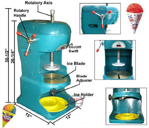 New Electric Snow Cone Machine Ice Shaver Shaved Ice Concession Stand