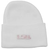 LSU Tigers Newborn White Knit Beanie