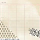 American Crafts Amy Tangerine Sketchbook Roses Rendering Scrapbook Paper