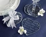 “Good Wishes” Heart Glass Coasters – Baby Shower Gifts & Wedding Favors