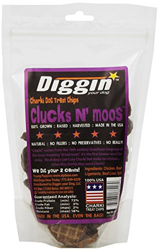 Diggin Your Dog Clucks N' Moos USA Chicken and Beef Jerky Treat for Dogs