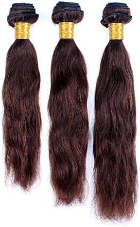 Goldenperfect Brazilian Remy Hair Natural Wave 3 Pack Bundles 100% Real Human Hair (26"28"30", 2# - Dark Brown)
