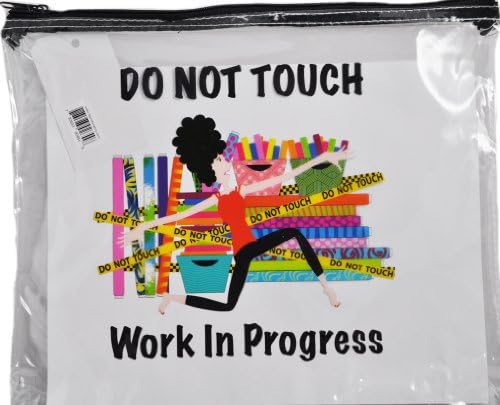 Do Not Touch Work In Progress Fabby Clear Vinyl Project Bag