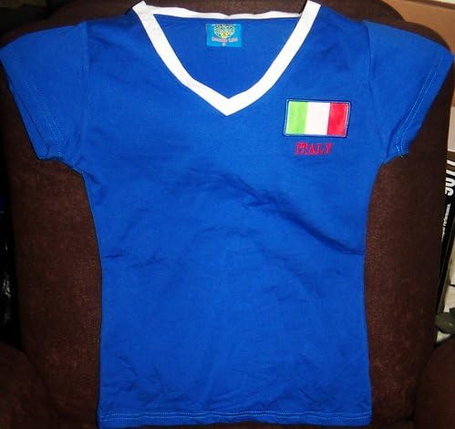 2010 WORLD CUP LADIES SPANDEX STRETCH ITALY SOCCER TSHIRT SIZE MEDIUM