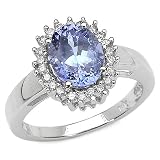 14KWhiteGold2.35CaratGenuineTanzanite&DiamondRing