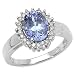 14K White Gold 2.35 Carat Genuine Tanzanite & Diamond Ring