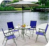 Alfresia Round Textoline Patio Set with Parasol - Choice of 3 Colours