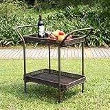 Wicker Lane ORI002-A Wicker Serving Cart, Espresso