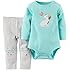 Carter's Baby Girls' 2 Piece Bodysuit Set-Mint/Grey