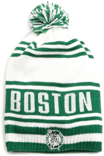 NBA Men's Classic Teams Pom Knit Hat - Kf09Z, Boston Celtics, One Size(White/Green) , Boston Celtics , White/Green