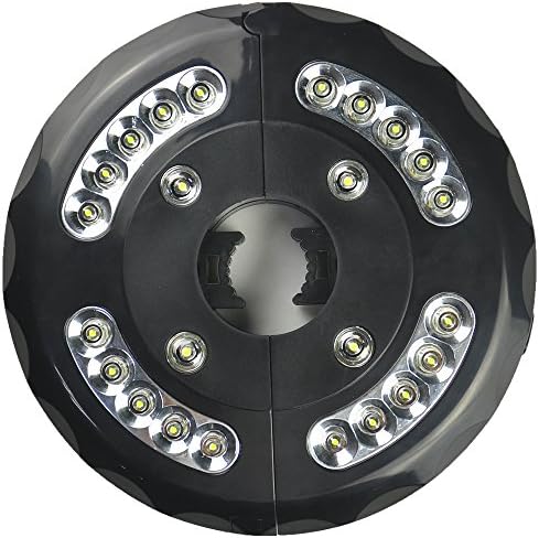 LIDOR® 24 LED Rechargeable LED Umbrella Light. 3AA Rechargeable Batteries and UL Power Adaptor. Patio Umbrella Accessories. Perfect for Outdoor Use, Patio Umbrellas, and Camping Tents (Black)
