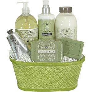 Green Tea Spa Luxury Gift Basket with Epi de Provence Products