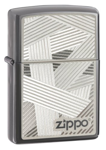 Zippo Black Ice Tied Up Zippo Logo Lighter