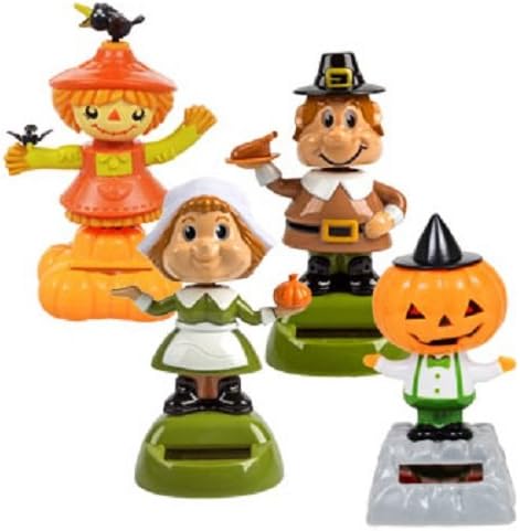 Fall-themed Plastic Solar-powered Dancing Friends (4 Piece Set)