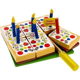 Wooden Cutting Birthday Cake