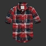 「アバクロ (Abercrombie&Fitch) メンズ Classic シャツ (XL, レッド)」の画像