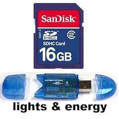 16GB SDHC SD 16 GB Sandisk Speicherkarte f�r Panasonic Lumix DMC-TZ10EG-K/DMC-FS10EG-K/DMC-TZ10EG-T/FZ45EG-K/DMC-TZ10EG-S/DMC-TZ10EG-R/DMC-TZ10EG-A/DMC-FZ100EGK/DMC-TZ8EG-K/DMC-FS10EG-S/DMC-FS10EG-D/DMC-TZ8EG-S/Canon IXUS 105/IXUS 130/Canon PowerShot D10/SX30 IS/S95/SX210 IS/SX 130 IS/Samsung ES75/ES65/ES70/WB2000/Casio Exilim EX-Z350/EX-H15/Nikon Coolpix S8000/P7000/S8100/Fujifilm Finepix S1600 + Lights and Energy Micro USB SDHC Reader
