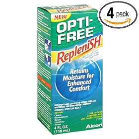 Opti-Free Replenish Multi-Purpose Disinfecting Solution, 4 fl oz (118 ml) (Pack of 4)