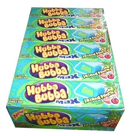 Wrigleys Hubba Bubba Max Bubble Gum, Island Punch, 5 Piece Packs, (Pack of 18)