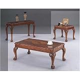 Ball & Claw Foot Design 3 Piece Occasional Table Set By Coaster Furniture