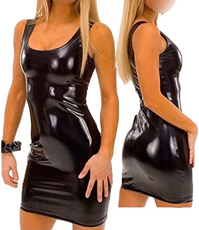 Black Leather Look Lingerie Sexy Body Suits for Women PVC Erotic Leotard Costumes Plus Size Latex Bodysuit S~xxxl (XXXL)