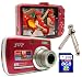 SVP Xthinn-737 Red 7MP 3x Optical zoom 3-inch LCD Digital Camera + FREE 8GB High Speed SD Memory Card & Tripod