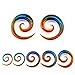 4 Gauge Dichroic Glitter Glass Spiral Taper (5mm) - 2 Pieces