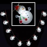 10 Battery Operated White LED PVC Snowman Lights Christmas Festive Decoration