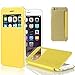 PASONOMI iPhone 6 Case, [Smart Window View] Apple iPhone 6 Folio Wallet Case - Slim Flip Leather Case for Apple iPhone 6 4.7 Inch Smartphone (Yellow)