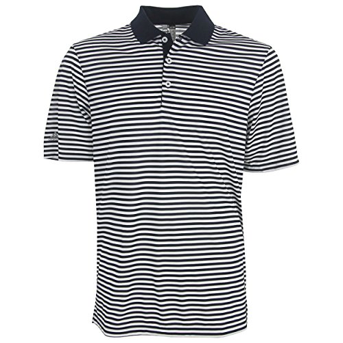 adidas Golf Men's Performance 3-Color Stripe Polo Shirt, Navy/White, Large