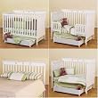 Kingston 4-in-1 Convertible Crib with Trundle Drawer in White Finish By Simplicity For Children