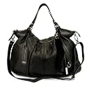 GIANNI CHIARINI Italian Designer Handbag with Mink Tassel in Black or Taupe Leather