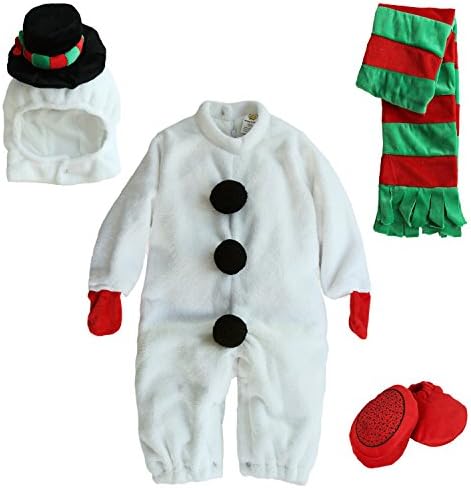 Mengbeibei Unisex Baby Snowman Costume Reindeer Halloween Onesie Cosplay Infant Pajamas Set (6-12 Months)