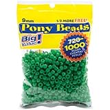 Darice 06121-2-08 Pony Bead Big Value Pack 9mm 1000/Pkg-Opaque Green