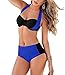 TXZTrade Women Elegant Vintage Push up High Waisted Bikini Swimsuits ,TXZ9013-Blue-XL