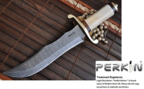 Sale - handmade damascus hunting knife - massive bowie …